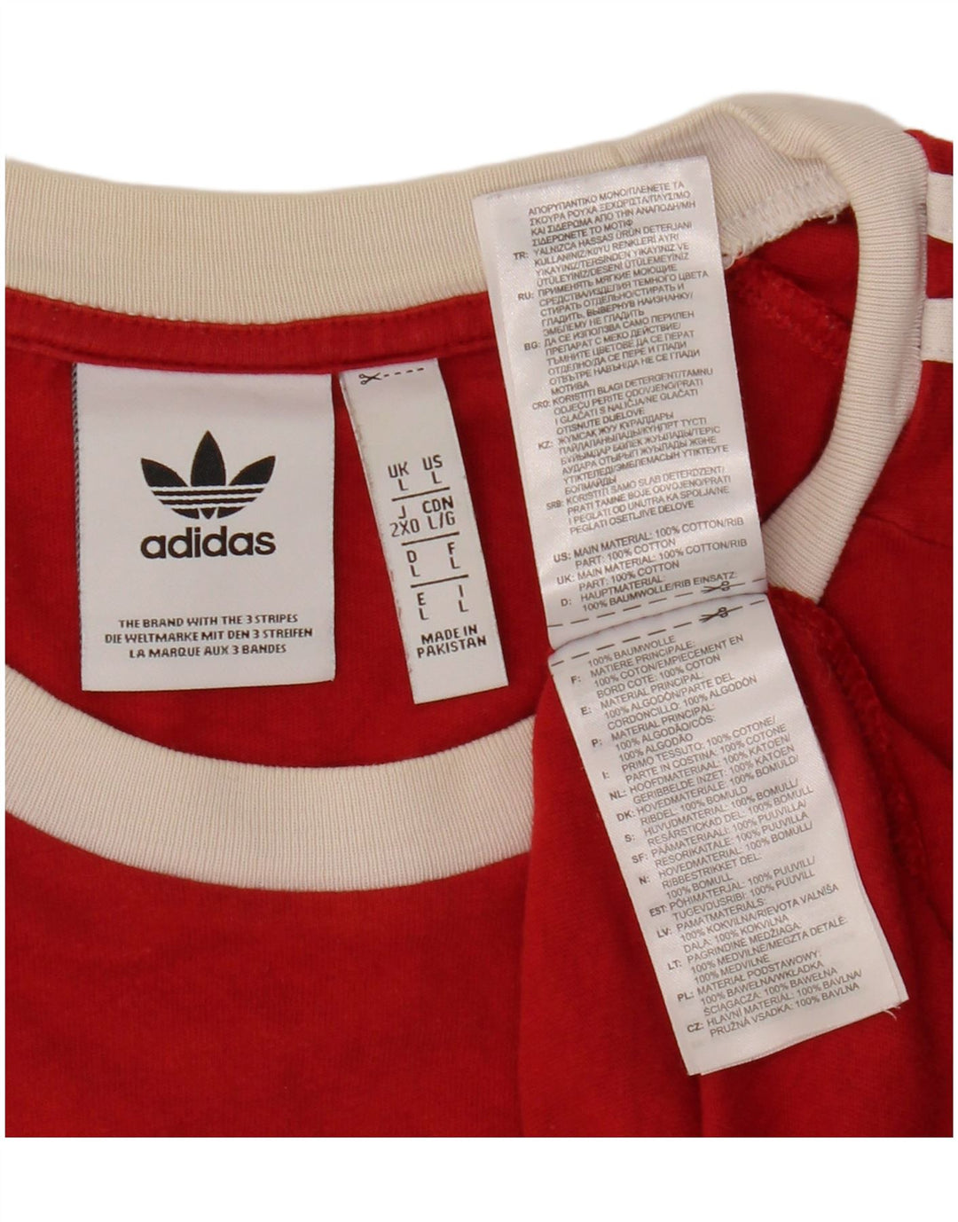 T-shirt da uomo ADIDAS Top grande rossa in cotone