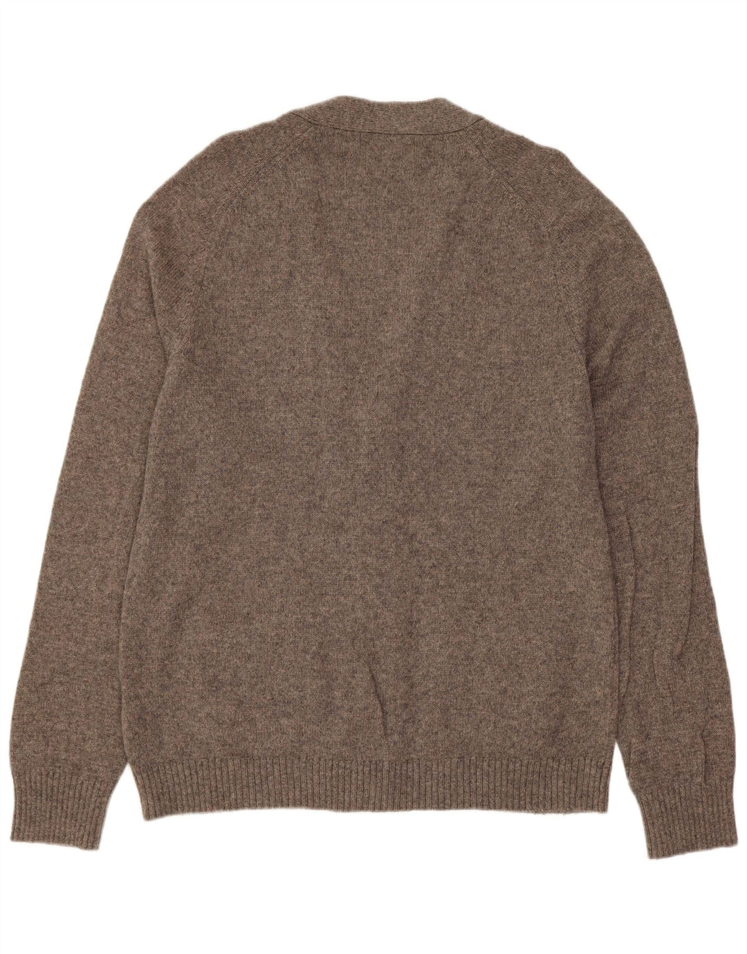 Maglione cardigan da uomo Gant in lana d'agnello grigio medio
