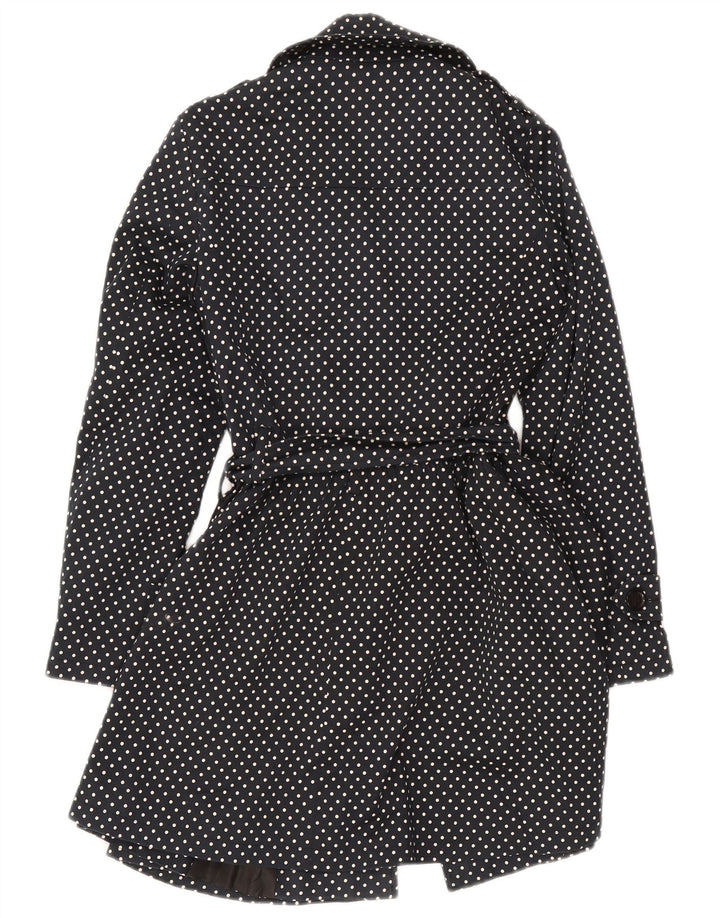 Trench da donna Oasis UK 8 piccolo cotone nero a pois
