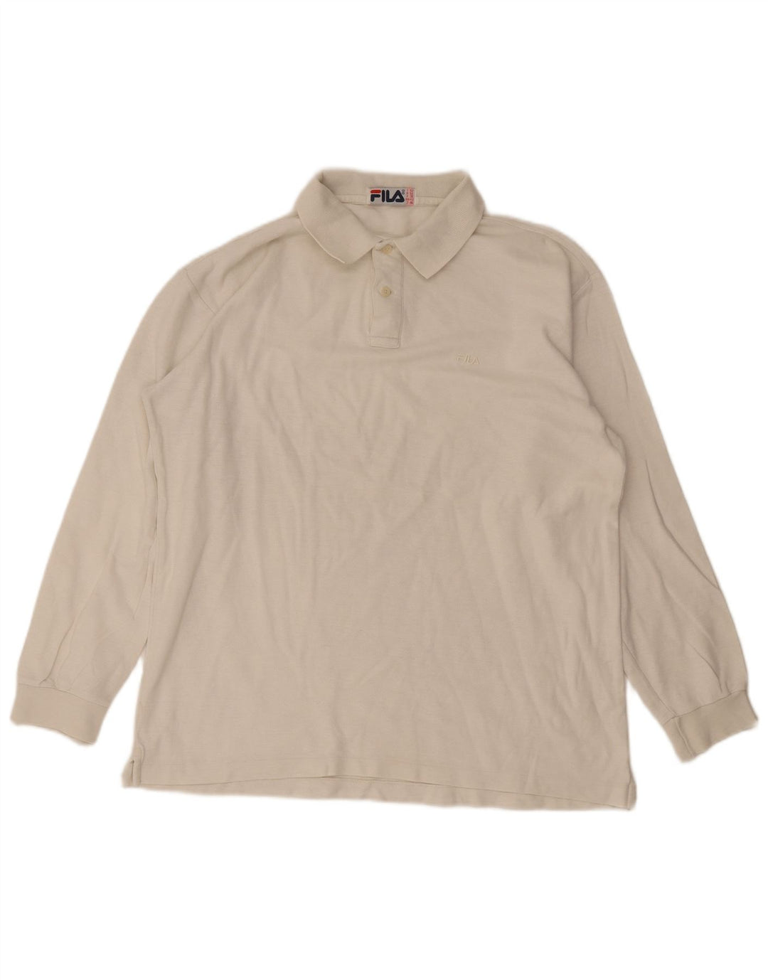 Polo da uomo a maniche lunghe Fila US 42 Large bianca