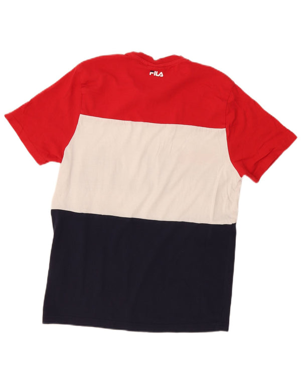 T-shirt grafica da uomo Fila Top Small in cotone color block multicolore