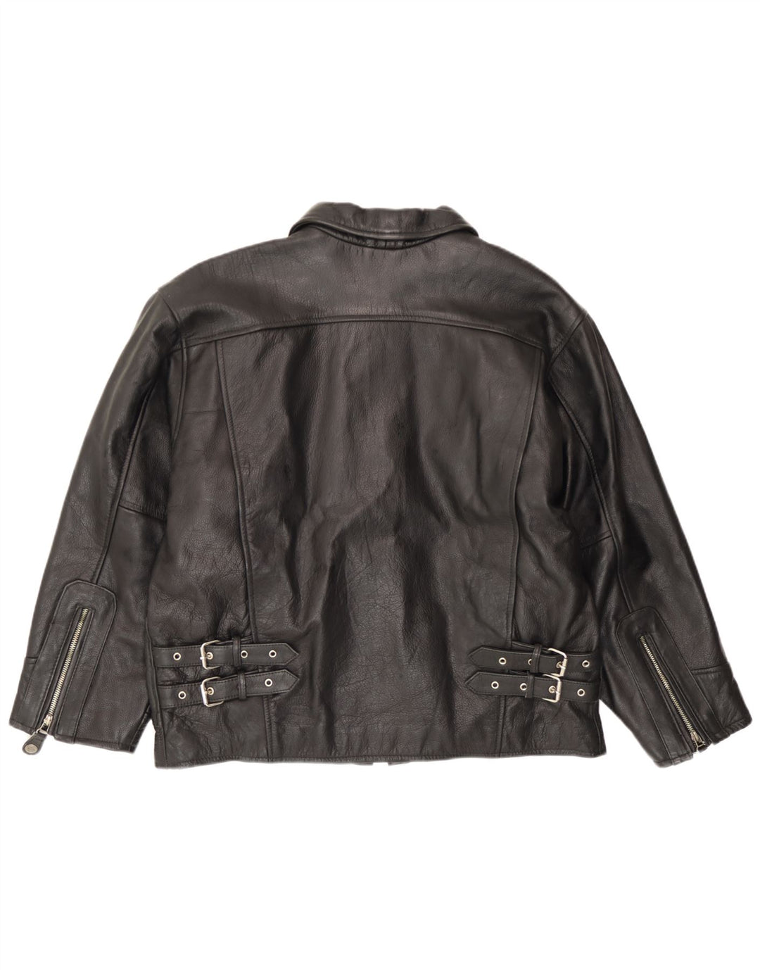 Giacca in pelle vintage da uomo EU 54 2XL Pelle nera