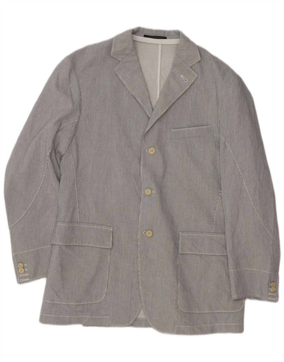 Giacca blazer da uomo a 3 bottoni Corneliani UK 36 piccolo gessato grigio