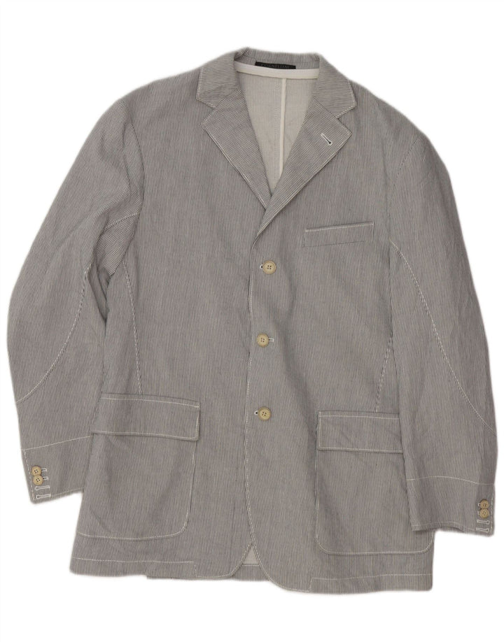 Giacca blazer da uomo a 3 bottoni Corneliani UK 36 piccolo gessato grigio