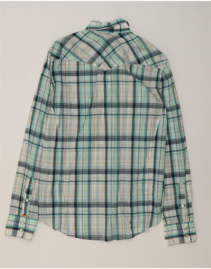 Camicia da uomo HUGO BOSS in cotone a quadri blu medio