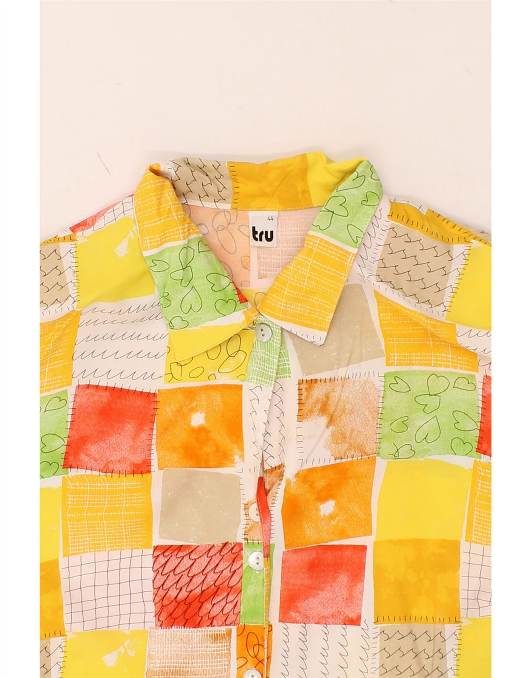 TRU Womens Loose Fit Shirt Dress IT 44 Medium Multicoloured Patchwork Vintage Tru and Second-Hand Tru from Messina Hembry 