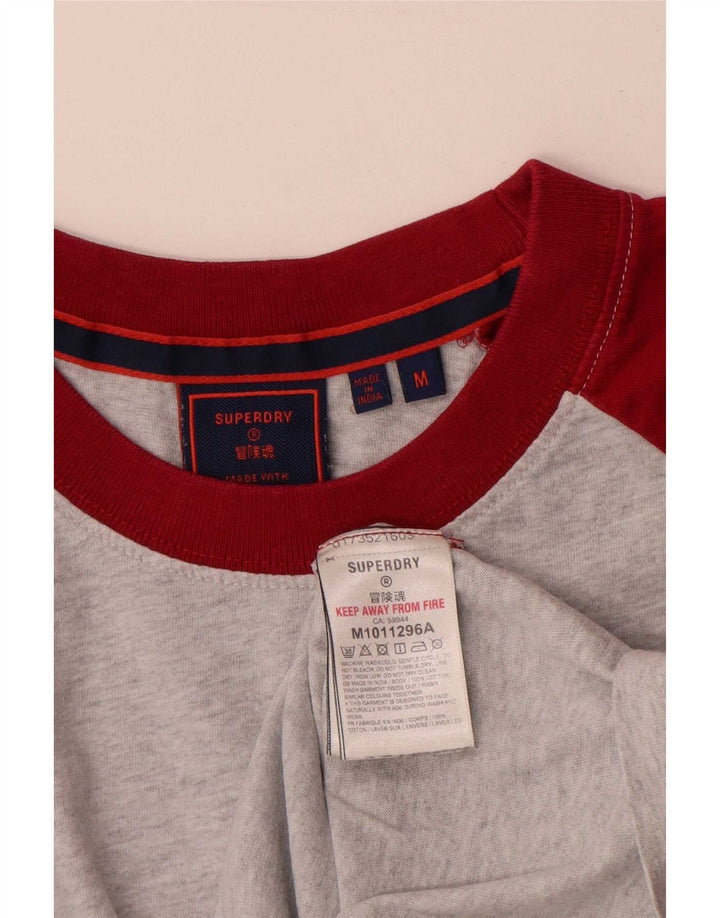 T-shirt da uomo Superdry Top in cotone color block grigio medio