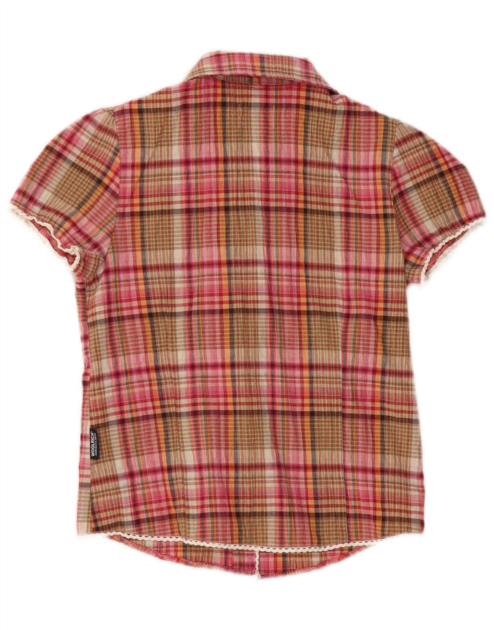 Camicia a maniche corte per bambina Woolrich 9-10 anni in cotone a quadri multicolore