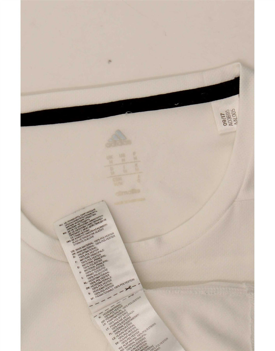 T-shirt Adidas Climalite da uomo Top in poliestere bianco medio