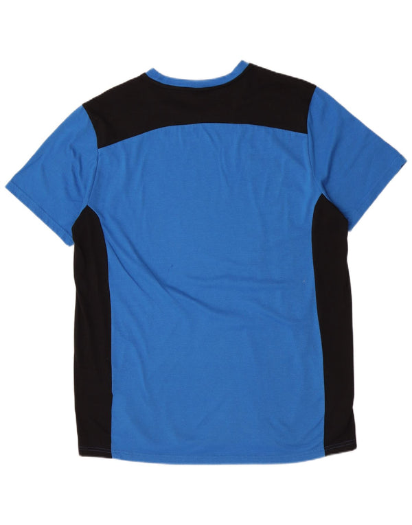 Puma T-shirt grafica da uomo Top Large Blu Colourblock in poliestere sportivo