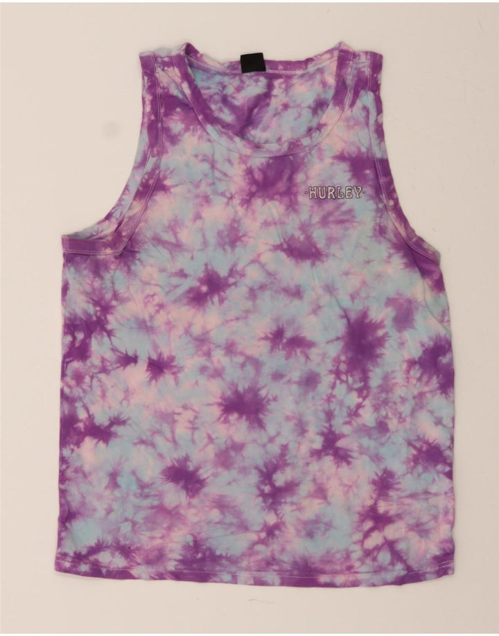 HURLEY Mens Vest Top Small Purple Tie Dye Cotton Vintage Hurley and Second-Hand Hurley from Messina Hembry 