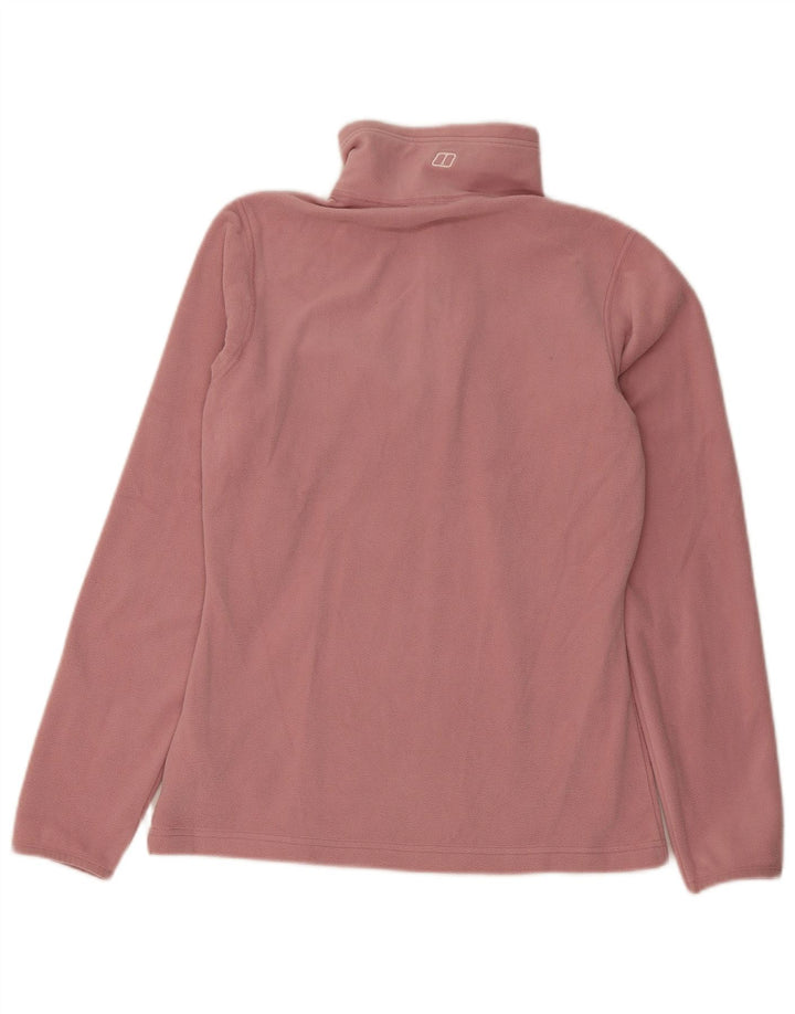 Maglione in pile da donna Berghaus con collo con zip UK 10 piccolo poliestere rosa
