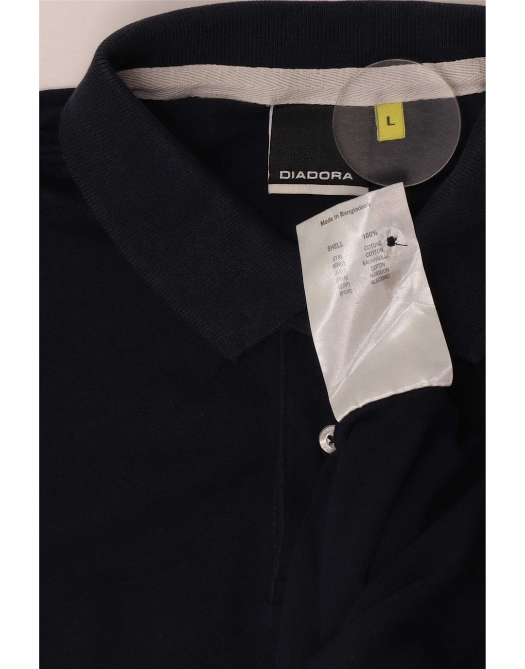 Polo Diadora Uomo Large in Cotone Blu Navy