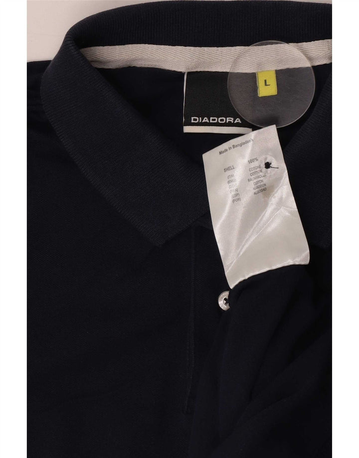 Polo Diadora Uomo Large in Cotone Blu Navy
