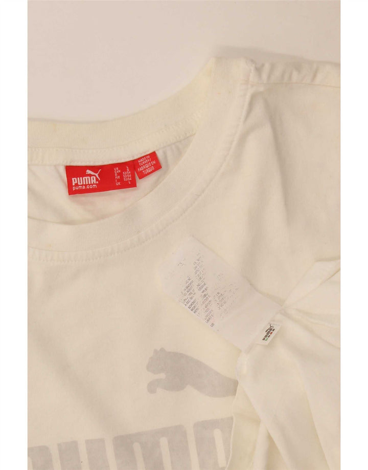 T-shirt grafica da uomo Puma Large bianca