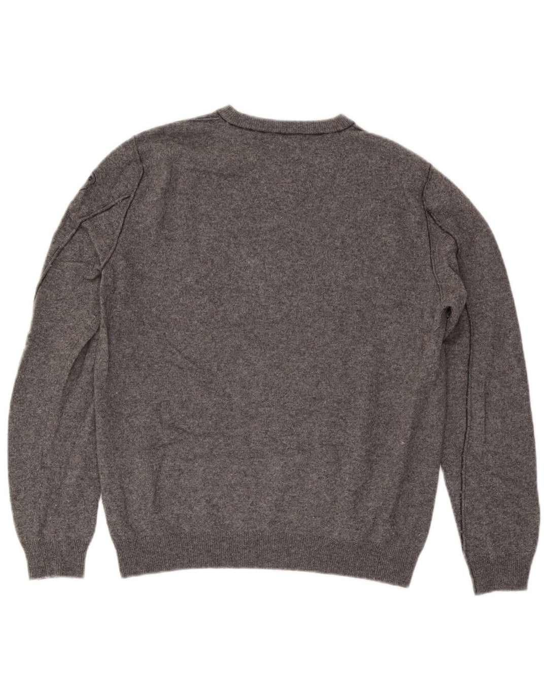 Blauer Uomo Maglione Girocollo Maglione Grande Lana Macchiata Grigia