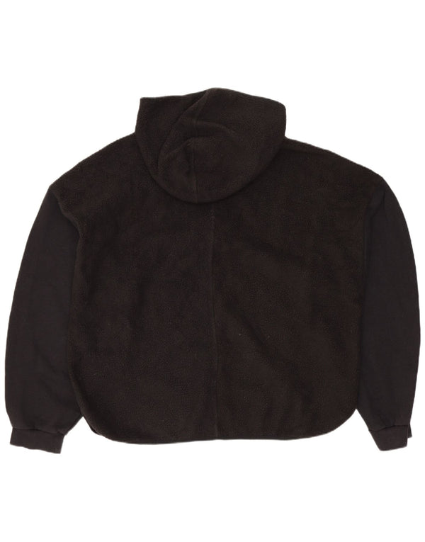 Maglione in pile con cappuccio oversize da donna Adidas UK 12/14 Medio Nero