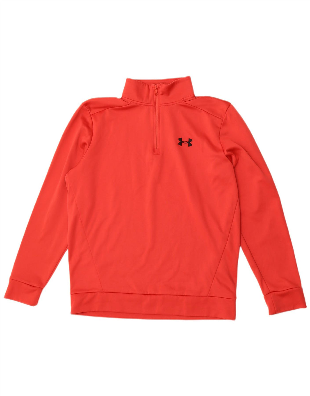 Felpa da uomo con collo con zip Under Armour, maglione rosso medio in poliestere