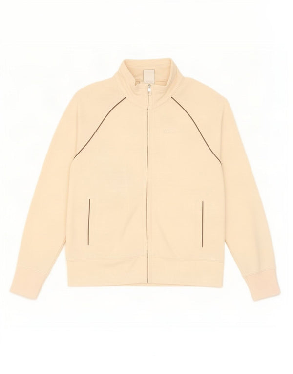 Champion Womens Tracksuit Top Jacket UK 14 Medium Beige
