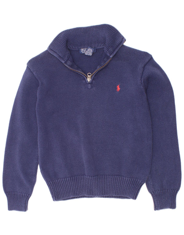 Polo Ralph Lauren maglione maglione con collo con zip per ragazzi 9-10 anni piccolo blu navy