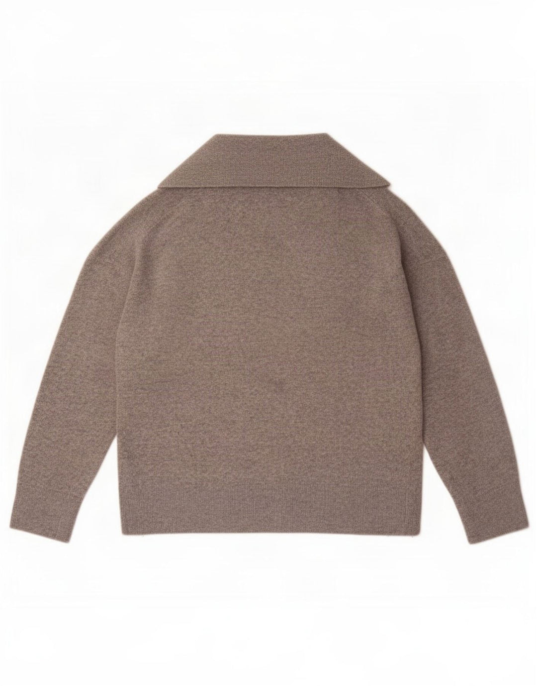 Massimo Dutti Maglione oversize da donna con collo a polo oversize UK 12 Grigio medio