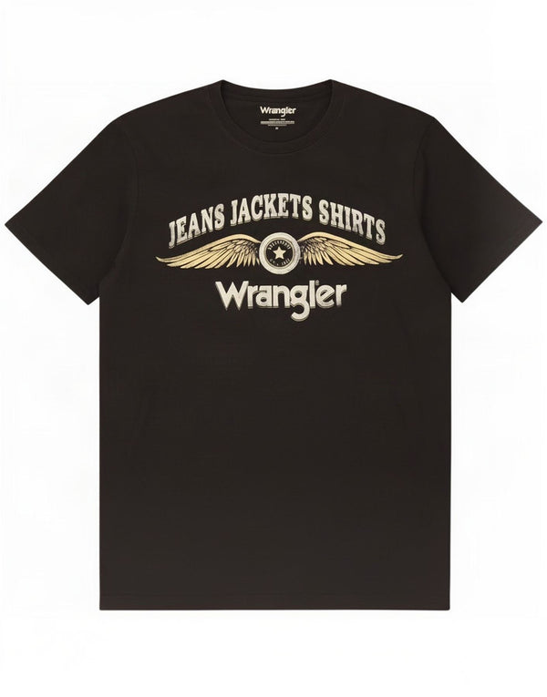 T-shirt grafica da uomo Wrangler Top in cotone nero medio