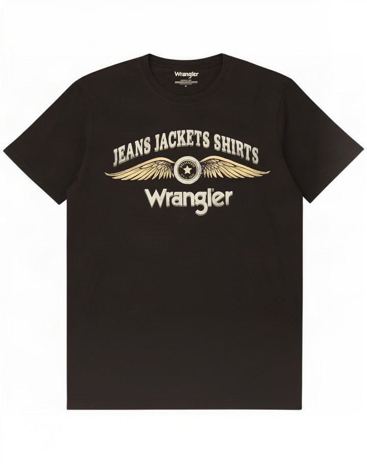 T-shirt grafica da uomo Wrangler Top in cotone nero medio
