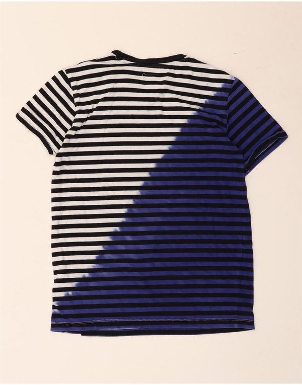 T-shirt grafica da bambino Guess Top 9-10 anni in cotone a righe blu navy