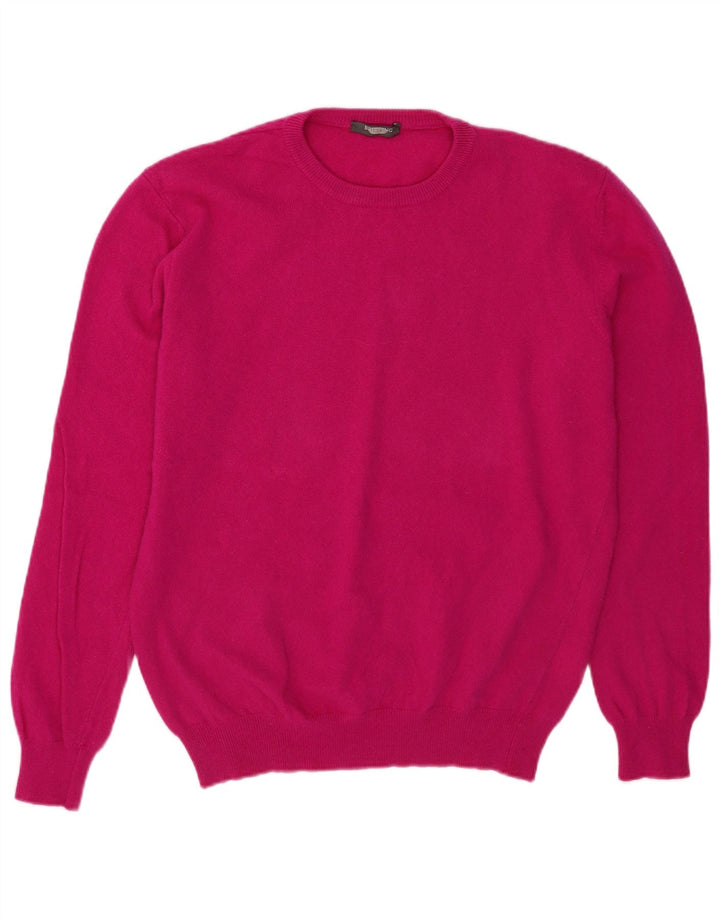 BRIEFING Maglione maglione girocollo da donna UK 16 Large Pink Wool
