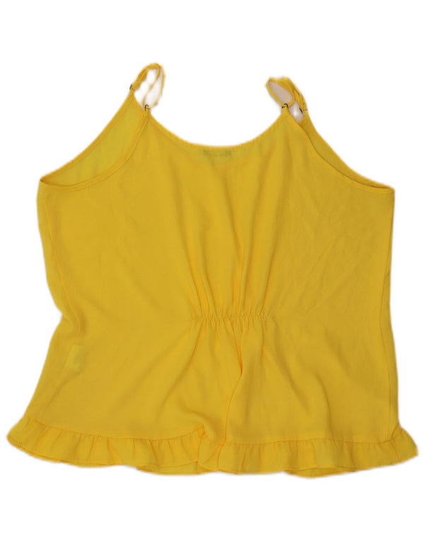Cami Top da donna Benetton UK 16 Large Giallo Poliestere