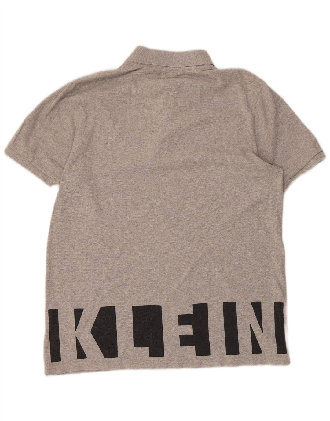 CALVIN KLEIN JEANS Polo grafica da uomo in cotone grigio medio