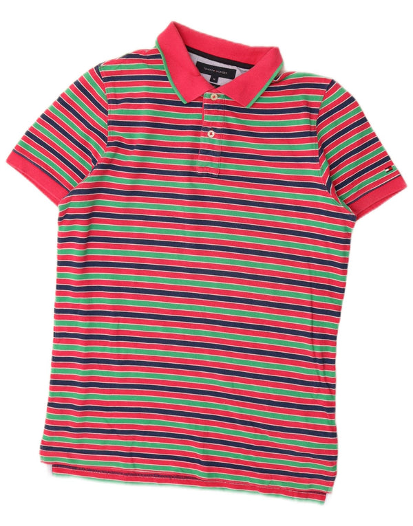 Polo slim fit da uomo Tommy Hilfiger in cotone a righe multicolori medie
