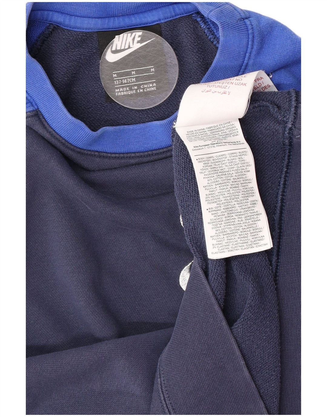 Felpa con grafica Nike per ragazzi, 10-11 anni, color block blu medio