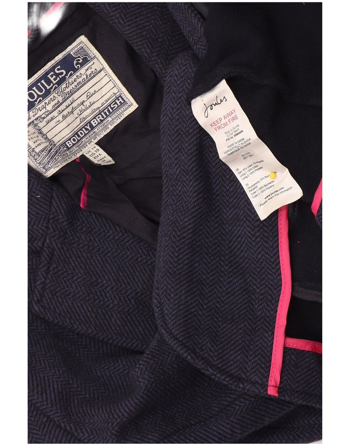 Giacca blazer da donna a 1 bottone Joules UK 14 grande blu navy a spina di pesce