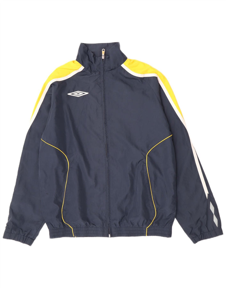 Giacca da ginnastica da uomo Umbro XL XL in poliestere color block blu navy