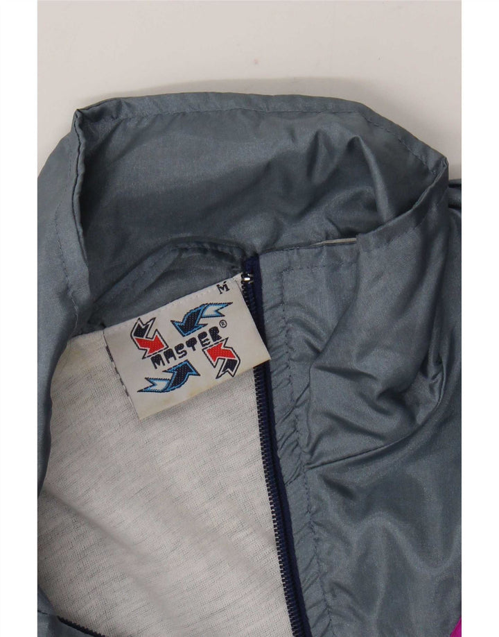 Master Giacca da tuta da uomo media in nylon color block blu navy