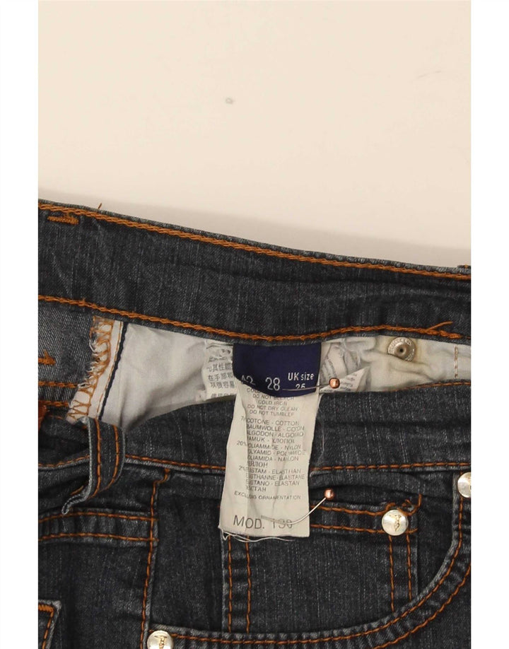 Jeans Dritti Donna Trussardi W26 L29 Cotone Blu Navy