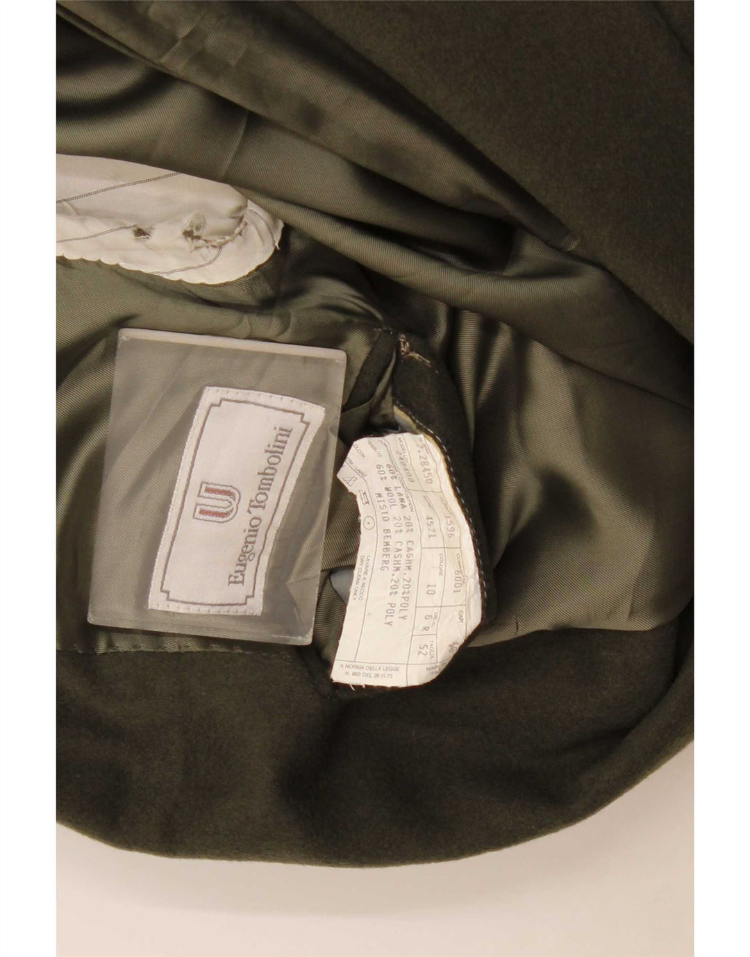Giacca blazer vintage da uomo a 2 bottoni IT 52 XL lana kaki