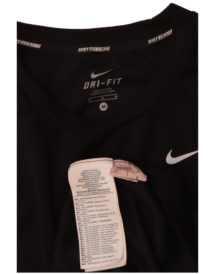 T-shirt Nike da uomo Dri Fit, top in poliestere nero medio
