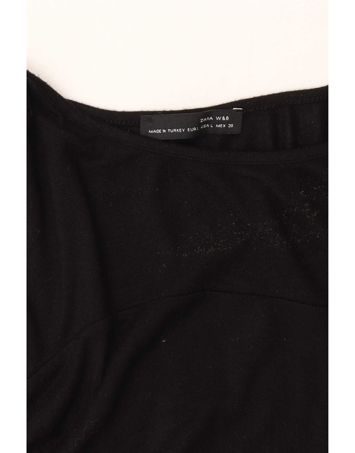 Top tunica a maniche lunghe da donna Zara UK 14 grande nero