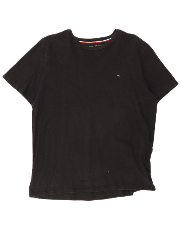 T-shirt da uomo Tommy Hilfiger Top grande in cotone nero