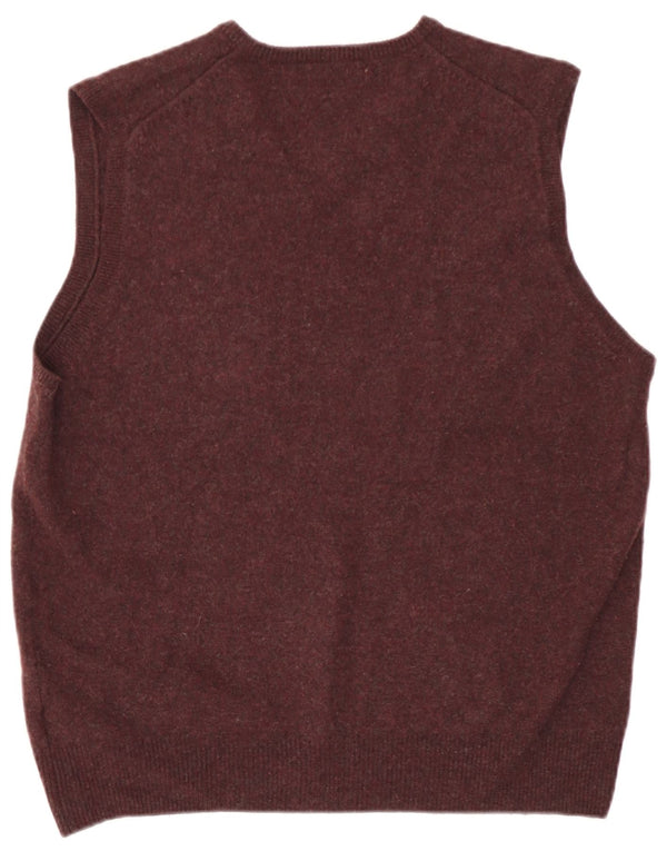 Canotta da donna Marks & Spencer UK 18 XL Lana d'agnello screziata bordeaux