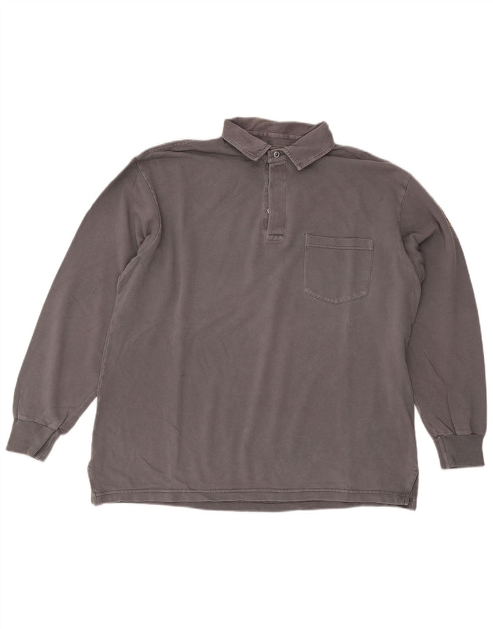 Polo da uomo a maniche lunghe vestibilità ampia Murphy & Nye Sailmakers Grigio medio