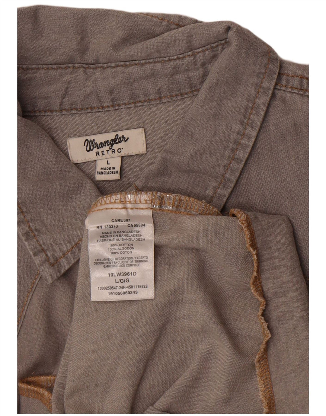 Camicia western da donna Wrangler UK 16 grande cotone grigio