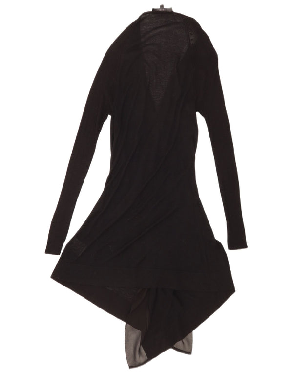 Maglione cardigan asimmetrico lungo da donna Coast UK 8 piccolo in viscosa nera