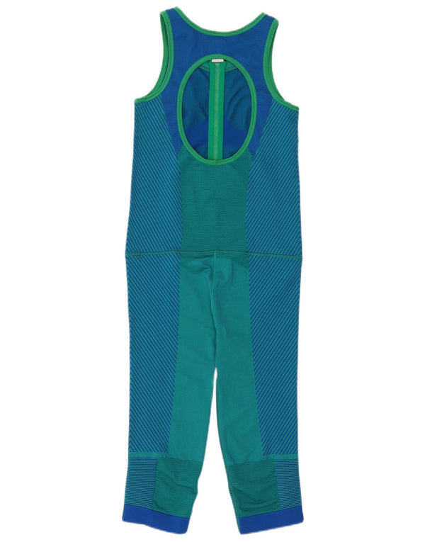Tuta senza maniche da donna Adidas UK 8 Small Green Colourblock Nylon