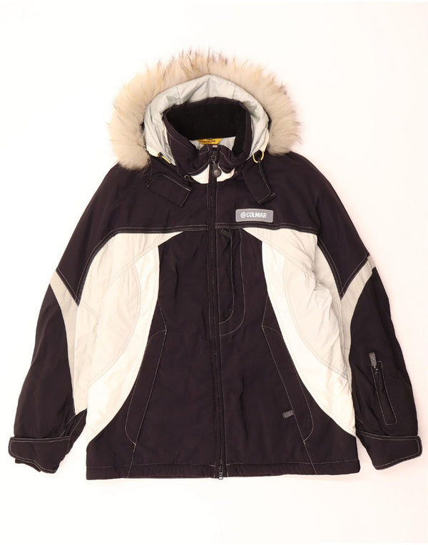 Giacca da sci da uomo con cappuccio COLMAR IT 50 Medium Black Colourblock Nylon