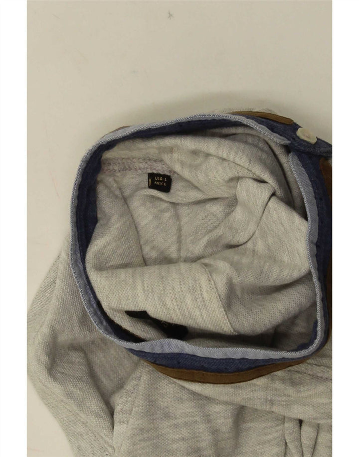 Polo da uomo Massimo Dutti a righe grandi grigie