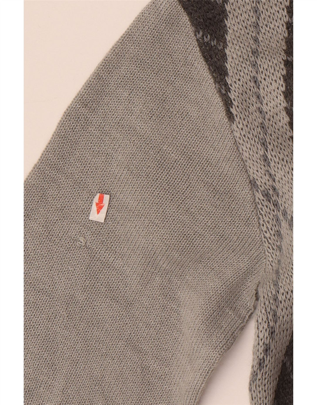 Maglione vintage da uomo con collo alto IT 52 Lana grande grigio a rombi/diamante
