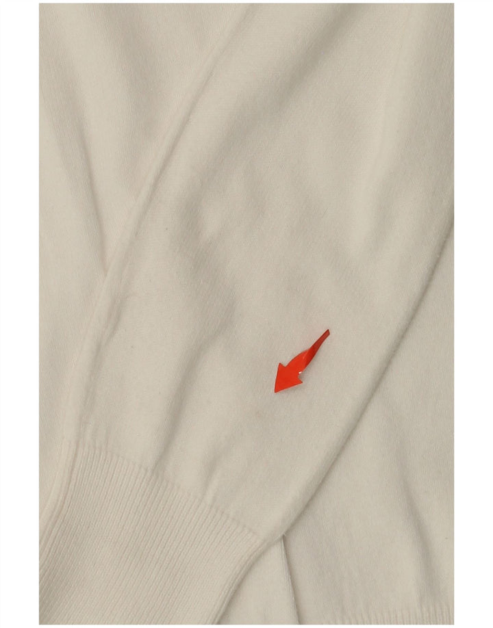 Maglione ZARA da donna con scollo a V UK 14 grande bianco